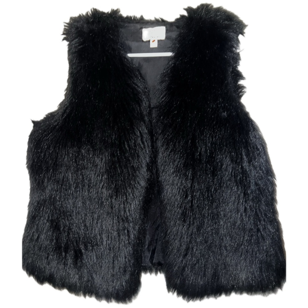 Black Faux Fur Vest